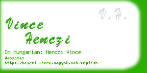 vince henczi business card